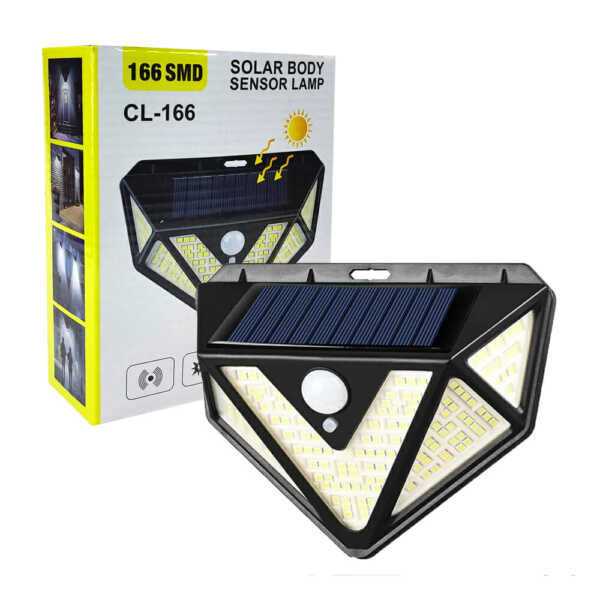 Lámpara solar con 166 leds + sensor de movimiento cl-166 / R846