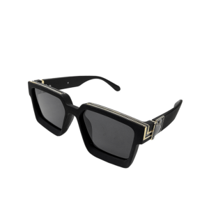 Gafas cuadradas de dama con detalles dorados en marco