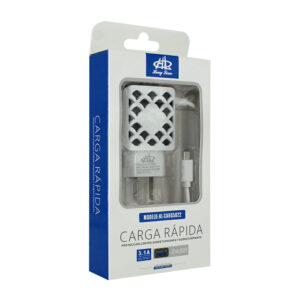 Cargador con entrada v8 con 2 puertos usb carga rápida hl-carg5822