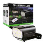 Lámpara solar tipo cámara con sensor de movimiento 6.5w + control remoto lt-2131