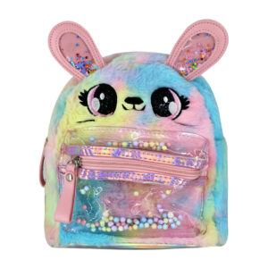 Mochila infantil afelpada con diseño de conejo