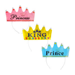 1pza Diadema de corona con frases y luz led / af0085