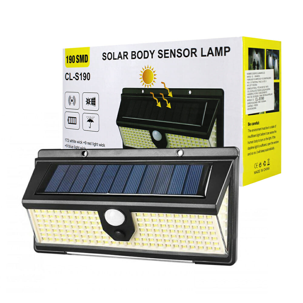Lámpara Solar 60 Leds Sensor Movimiento Exterior - ELE-GATE