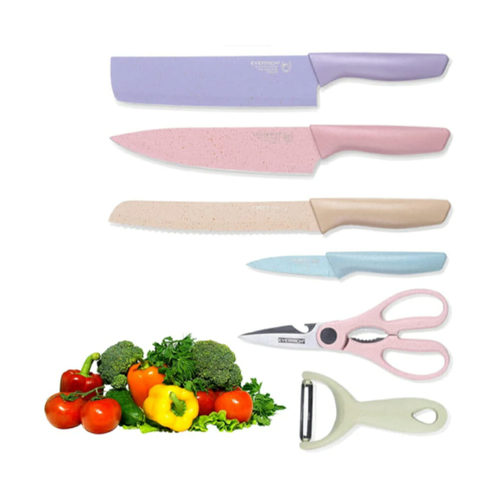 Set de 8 cuchillos de cocina en color cobre. THULOS TH-KA017