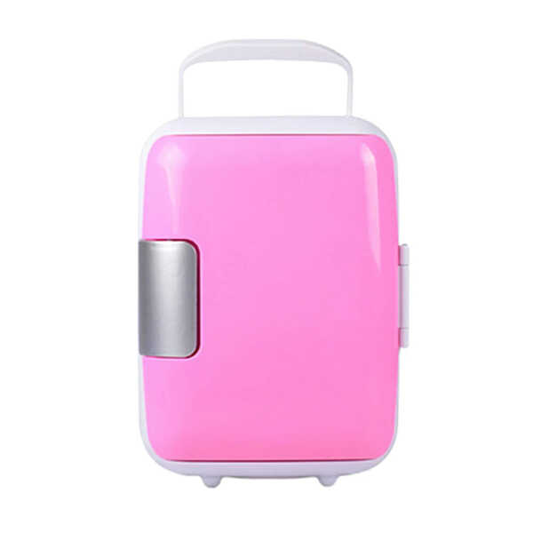 Mini refrigerador portátil rosa
