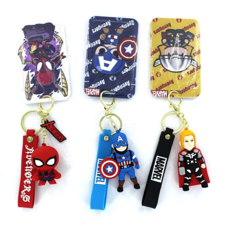 1pza Llavero y porta-tarjeta con diseño de superhéroes, variedad de diseños / tarjetero.heroes
