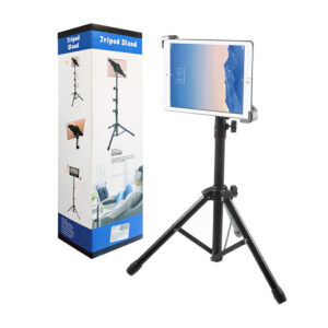 1pza Trípode ajustable metálico, con soporte para tablets, variedad de usos / 7-12 pulgadas / zp63-1