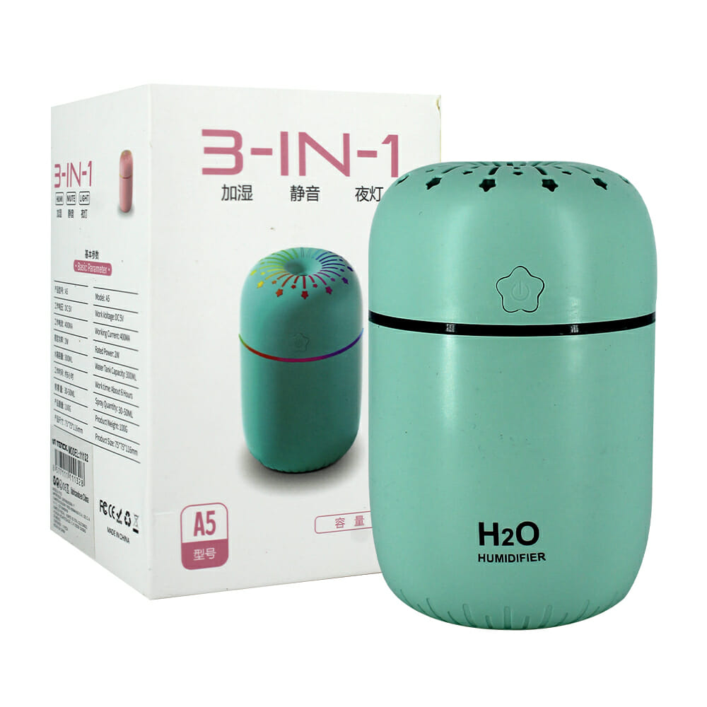 Mini humidificador a5 3 en 1 con luz y capacidad para 300ml, variedad de  colores / 2085 / xjd-0329 – Joinet