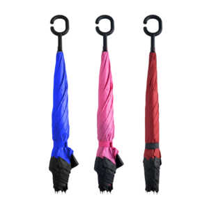 Paraguas reversible - invertido liso con mango de plástico, variedad de colores / l-107 / s-65 / hgq