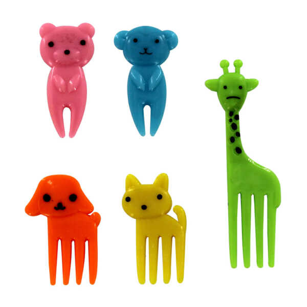 Set 10 tenedores mini con diseño de animales para fruta 1681828 / 80501