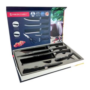 Juego de 4 de cuchillos forging family con mango ergonómico, tijeras y pelador