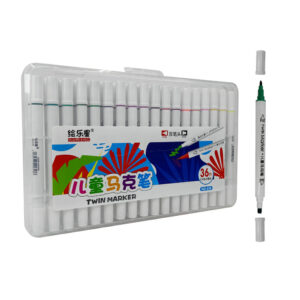 Estuche con 36 marcadores plumones twin marker doble punta de colores / 618-36