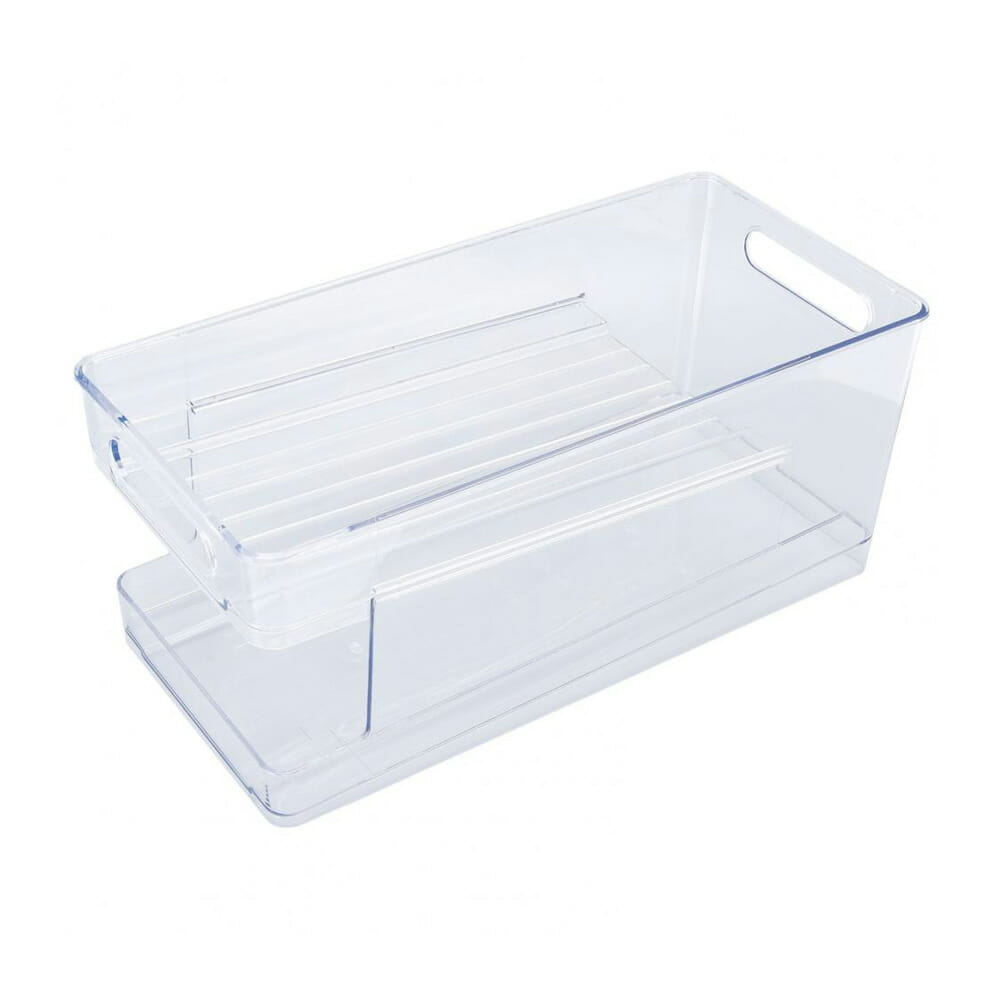 Puricon Paquete de 2 dispensadores de latas para refrigerador, contenedor  de plástico transparente para refrescos, contenedor de almacenamiento para