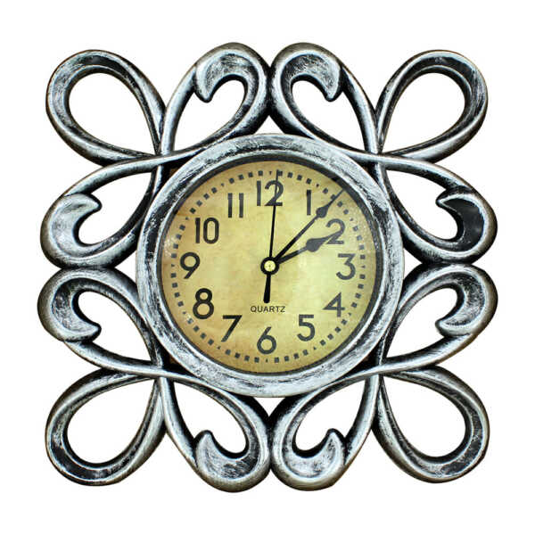 Reloj de pared cuadrado con diseño antiguo 25cm / xd6059
