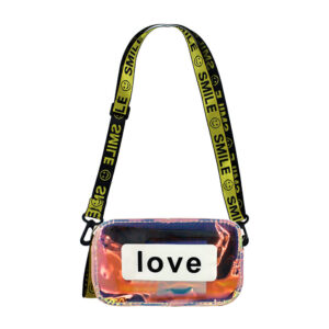 Bolsa de mano con diseño love tornasol para dama, variedad de colores zm-0008