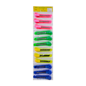 Paquete con 12 piezas de cutter grande art desiging knives 14cm, variedad de colores / zx-1-10 / tl90016 / skdh-124 / 24-mgd-02