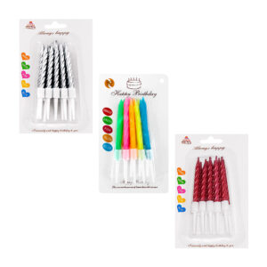 Blíster con 10 velas para cumpleaños, variedad de colores / pt10275 / hw-121 / lw-02-2 / bo-406 / bo feliz