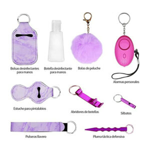 Kit 8pzas llaveros para defensa personal