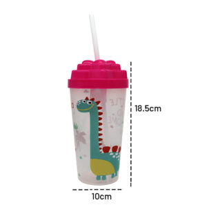 Vaso transparente con tapa y popote