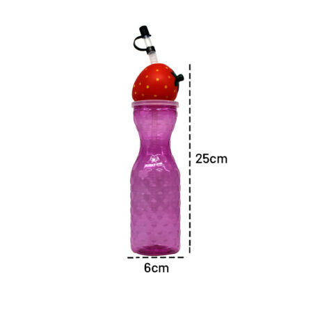 Botella de colores y decoración de fruta