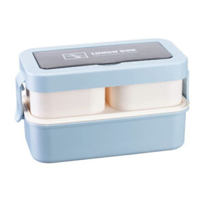 Juego de 3 tuppers de plástico + cubiertos / lunch box / lu428 / R914