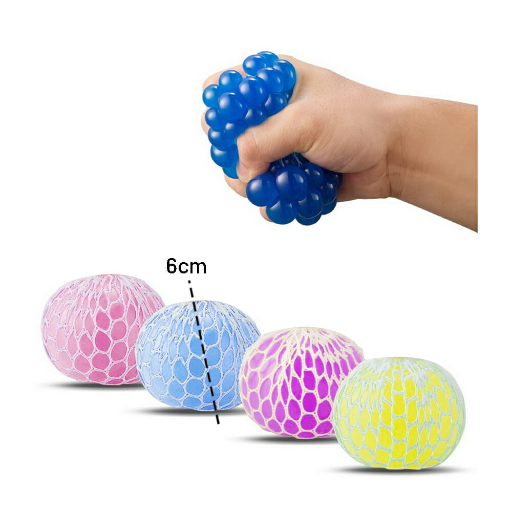 1pza Mini pelota antiestrés con red, variedad de colores pastel y