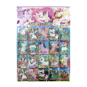 Blíster 20 sobres con tarjetas de rascar mágicas con diseño de unicornio / scratch card zq328-2