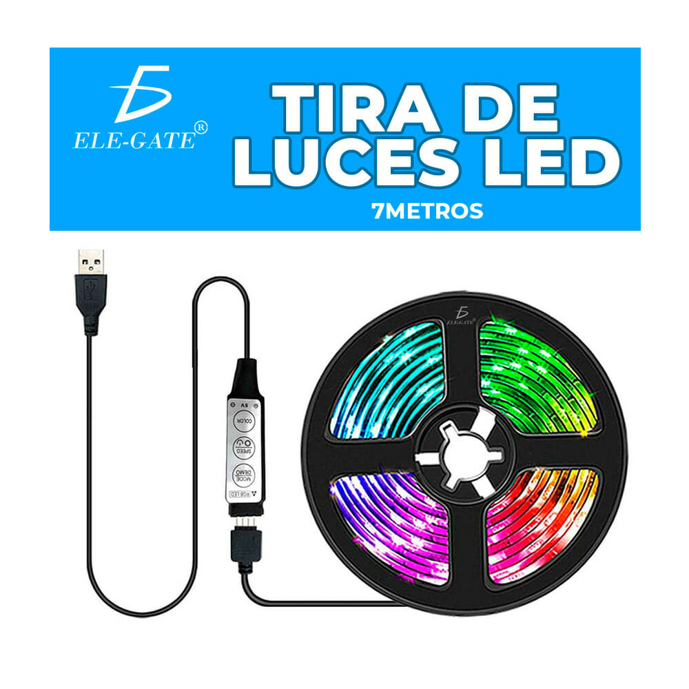 Guirnalda de luces LED para exterior USB + Remoto RGB de 12m
