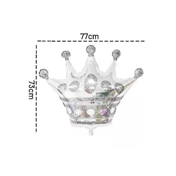 Set de 6 globos metálicos con diseño de corona