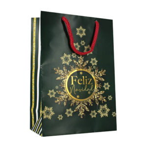 Bolsa de cartón con diseño navideño
