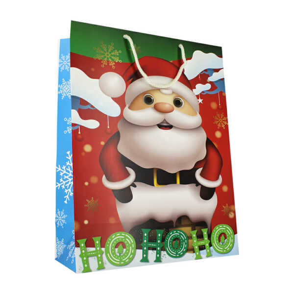 Bolsa de cartón con diseño navideño