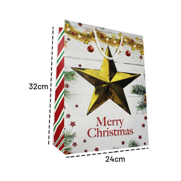 Bolsa de cartón con diseño navideño