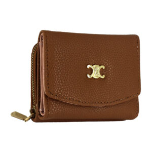 Tarjetero / cartera pequeña de piel sintética con detalles en dorado, variedad de colores / c3258