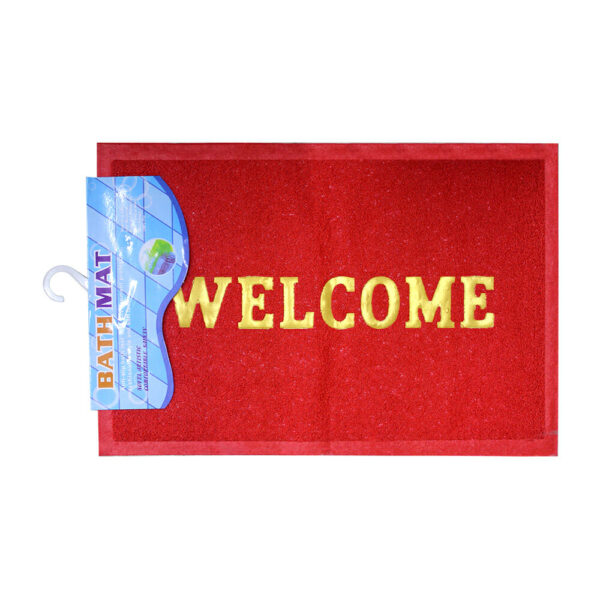 Tapete sintético rectangular con frase welcome