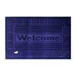 1pza Tapete rectangular sintético con frase welcome / bienvenidos con relieve, variedad de colores