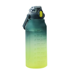 Botella bicolor con popote y frases motivacionales 2l, variedad de colores / bz620