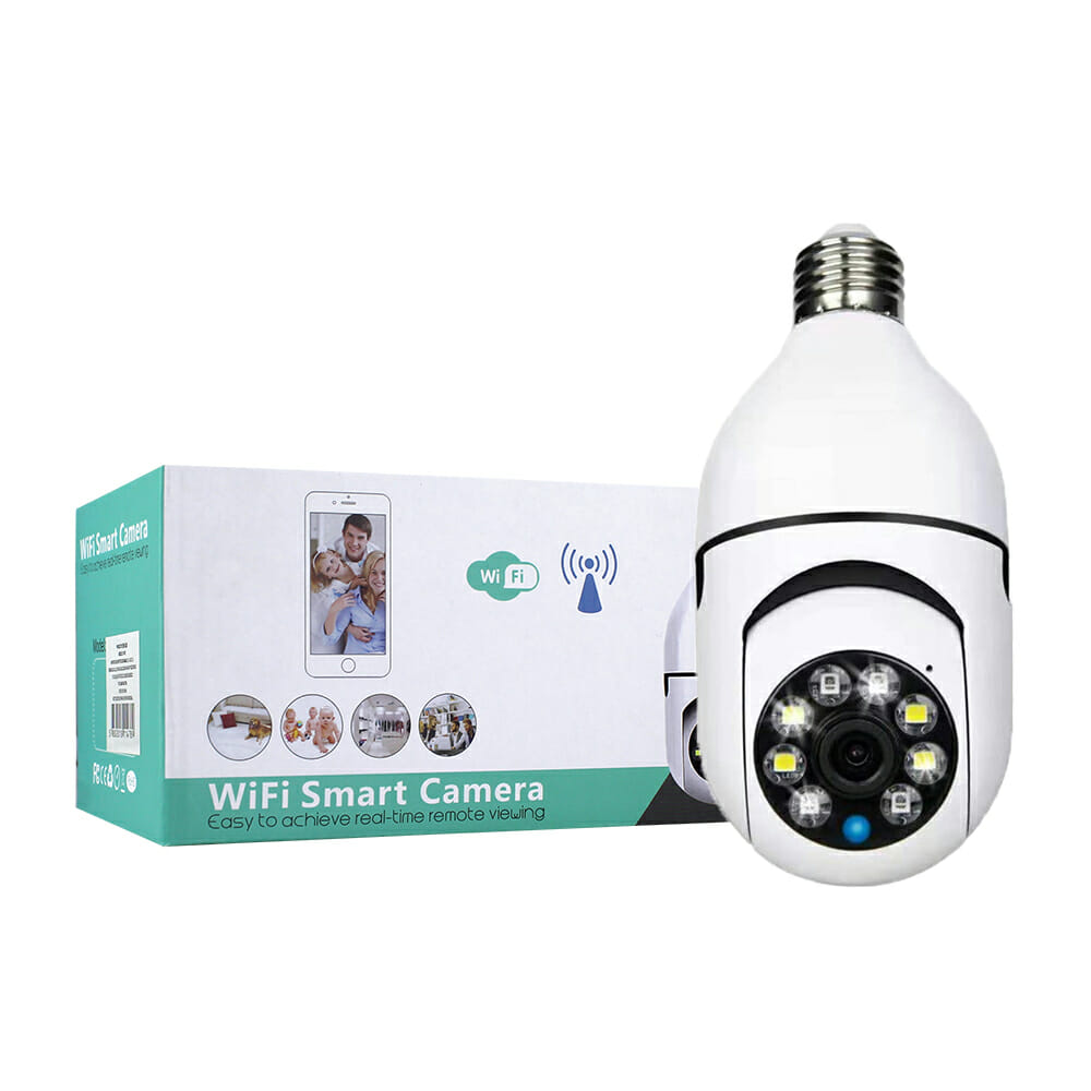 Cámara wifi de seguridad con rotación de 360°, audio, socket / wifi smart  camera 11478 – Joinet