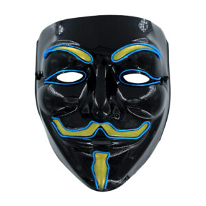 1pza Máscara con luz neón y diseño de anonymous, variedad de colores / bt-1988