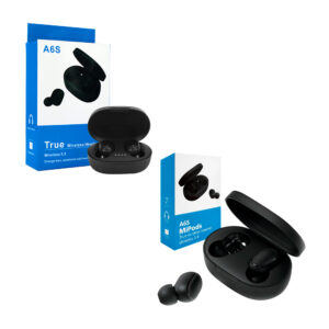 Audífonos inalámbricos bluetooth 5.4 con sonido binaural stereo y estuche de carga, variedad de colores / A6S