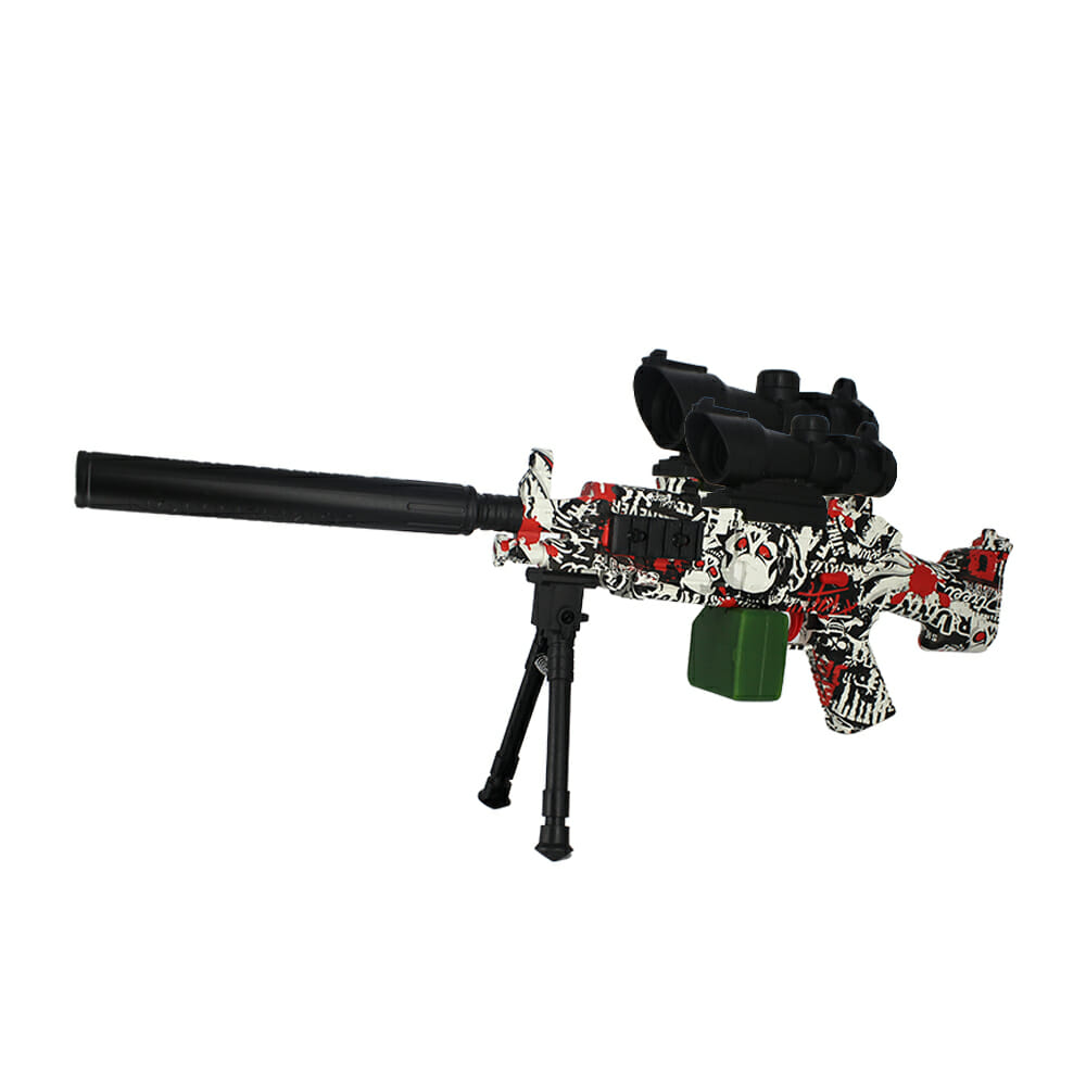 Pistola recargable de hidrogel 7-8mm, con tambor almacenador y diseño de  grafiti con calaveras / scorpion gel ball gun / 108c-4 – Joinet