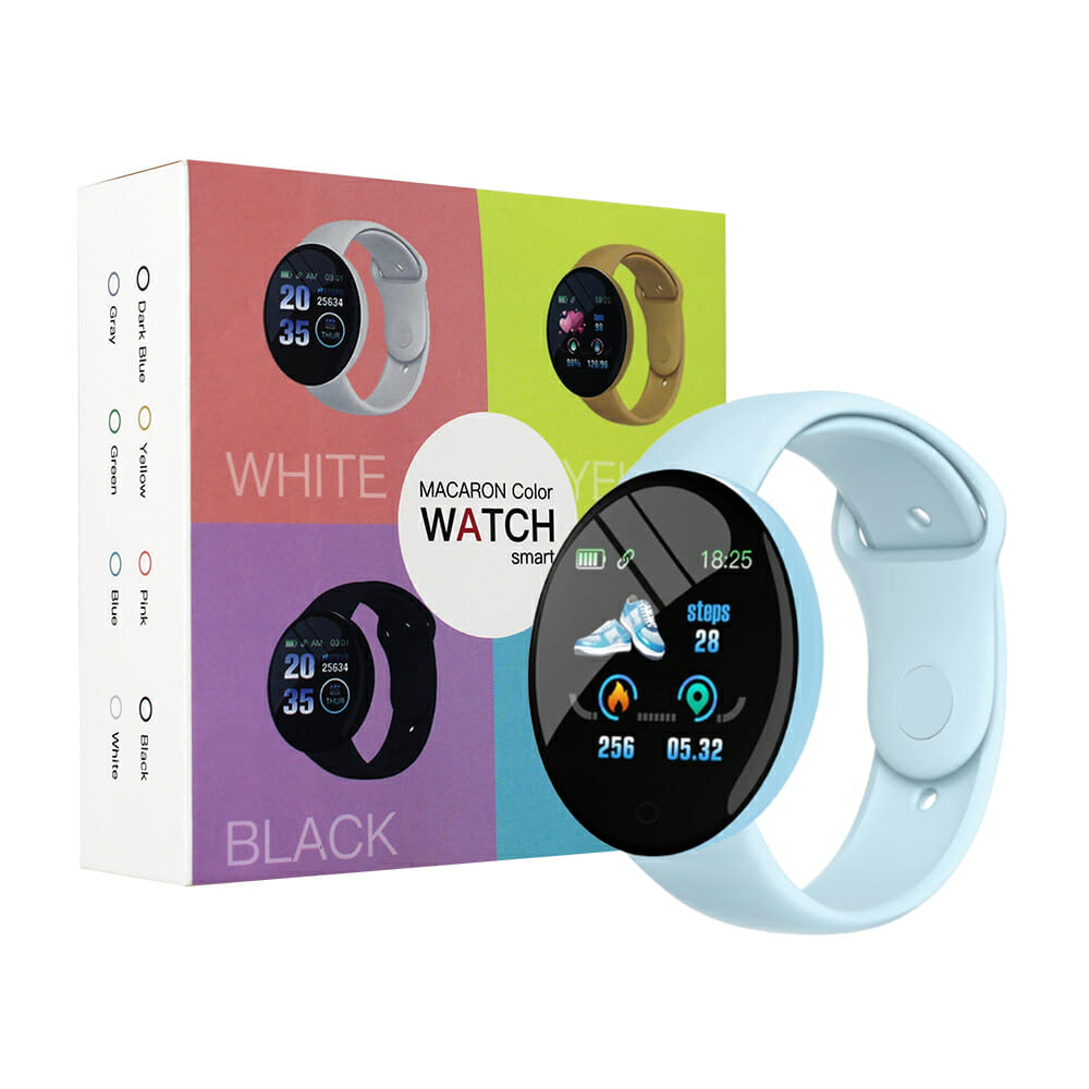 Reloj smart watch tipo brazalete redondo con extensibles de plástico,  variedad de colores / macaron color watch smart