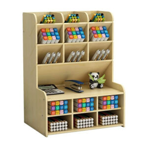 Organizador multifuncional de madera con 16 compartimientos, variedad de colores / lu679 / R1189