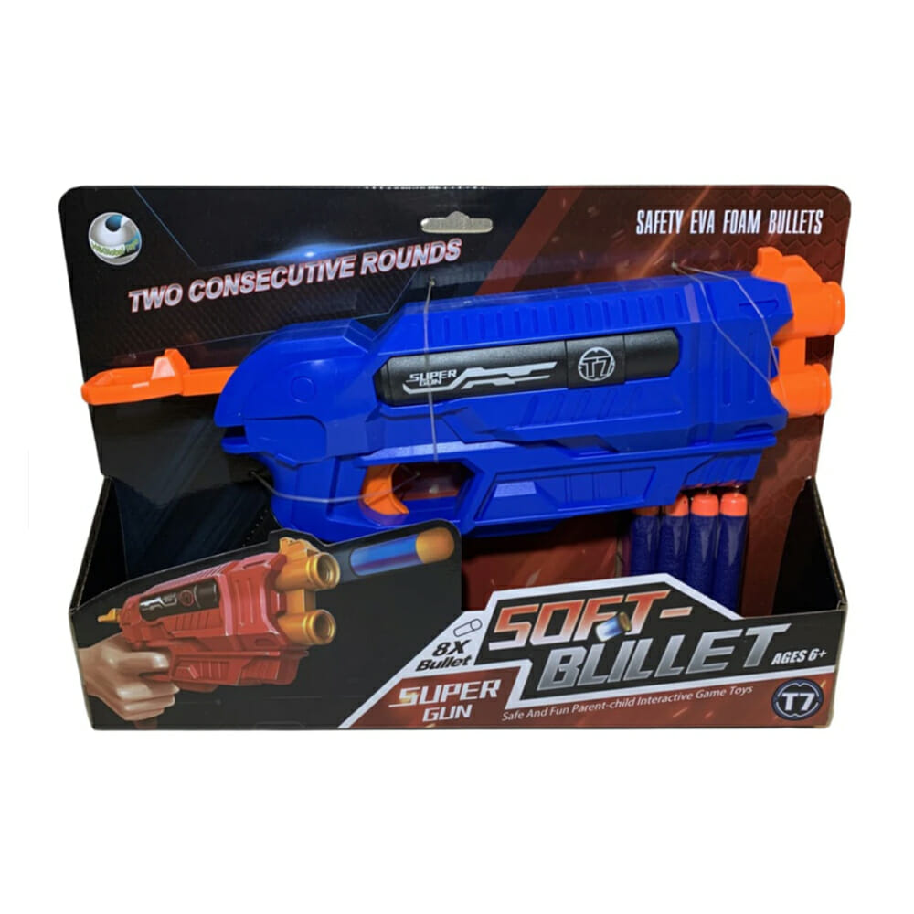 Pistola negra de juguete con luz y sonido / x-top / super-force – Joinet