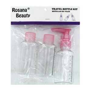 Juego con 3 recipientes transparentes de viaje 75ml / rosana beauty