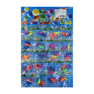Planilla de 20 paquetes con 3 dinosaurios crecientes, variedad de colores / y-0160