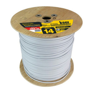 Rollo 350 metros de cable dúplex keer color blanco calibre 14 de 14 hilos con recubrimiento antiflama / 4047