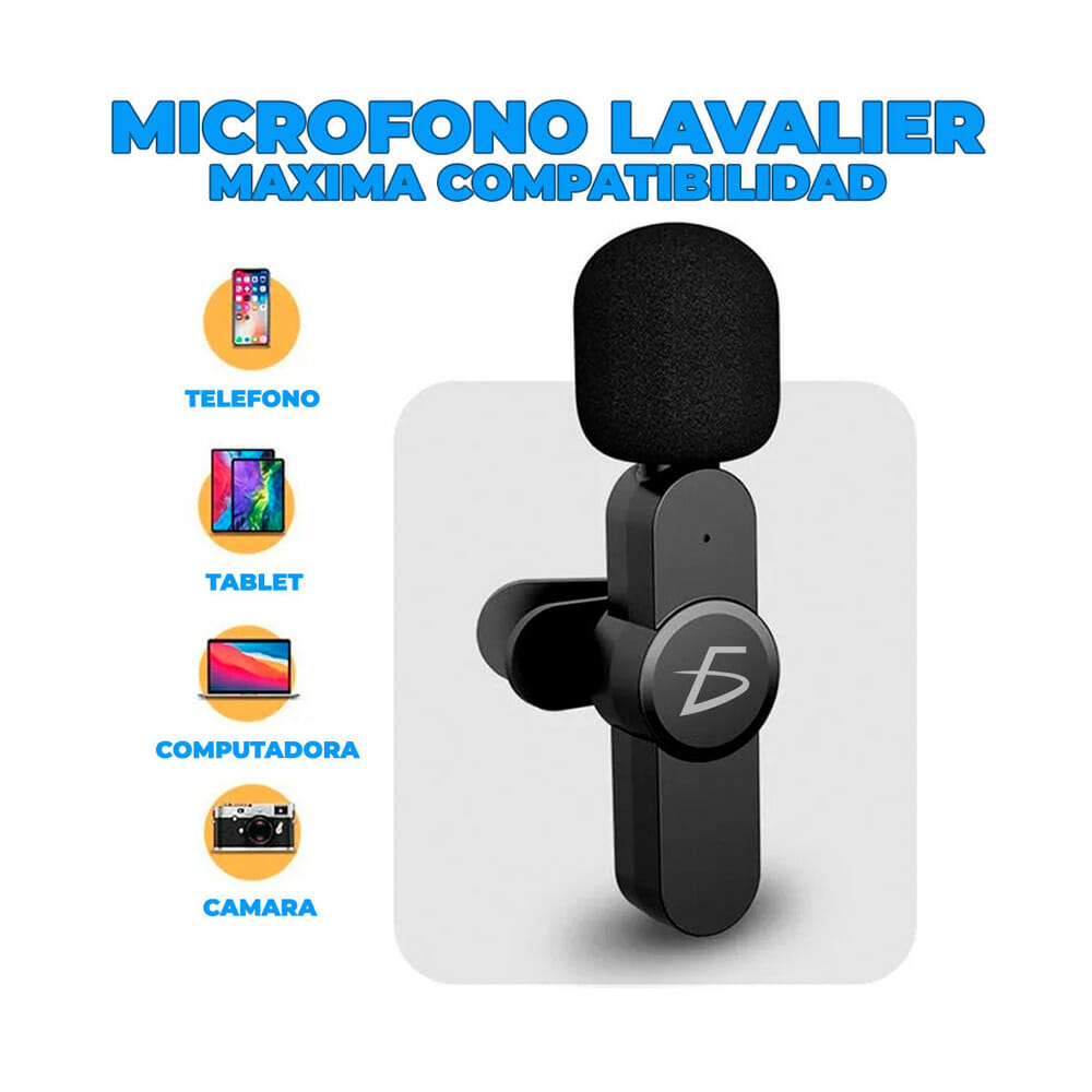  Micrófono Lavalier inalámbrico, 1 para 2 pares automáticos,  micrófono inalámbrico de clip compatible con grabación mientras se carga  tipo C, clip en Plug and Play, micrófono de solapa compatible con teléfonos