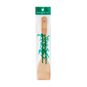 1pza Pala de cocina plana de bambú, 30 cm, con orificio para colgar, variedad de usos / bamboo rice ladle / A4601