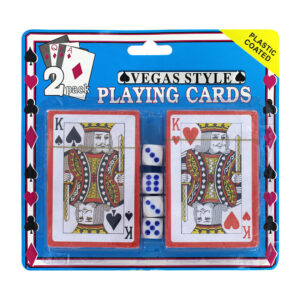 Paquete de 2 barajas de poker inglesa incluye 4 dados / 11242