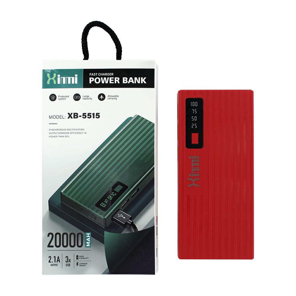 Power bank batería portátil xinmi con indicador de batería, 2 puertos usb y  capacidad de 20000mah, variedad de colores / xb-5535 – Joinet